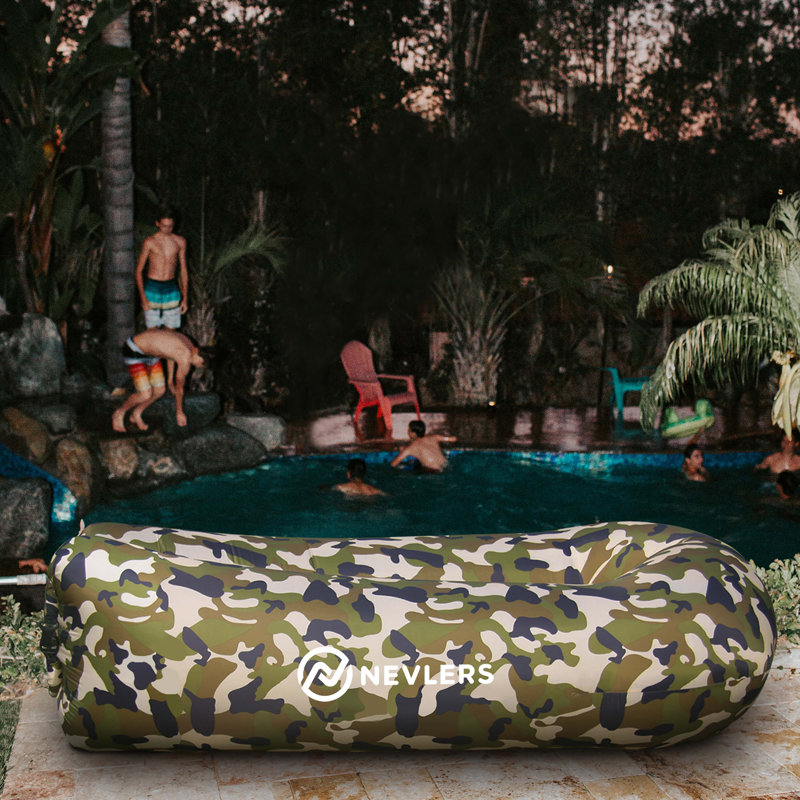 Mockins Inflatable Lounger Air Sofa with Pockets and Attached Travel